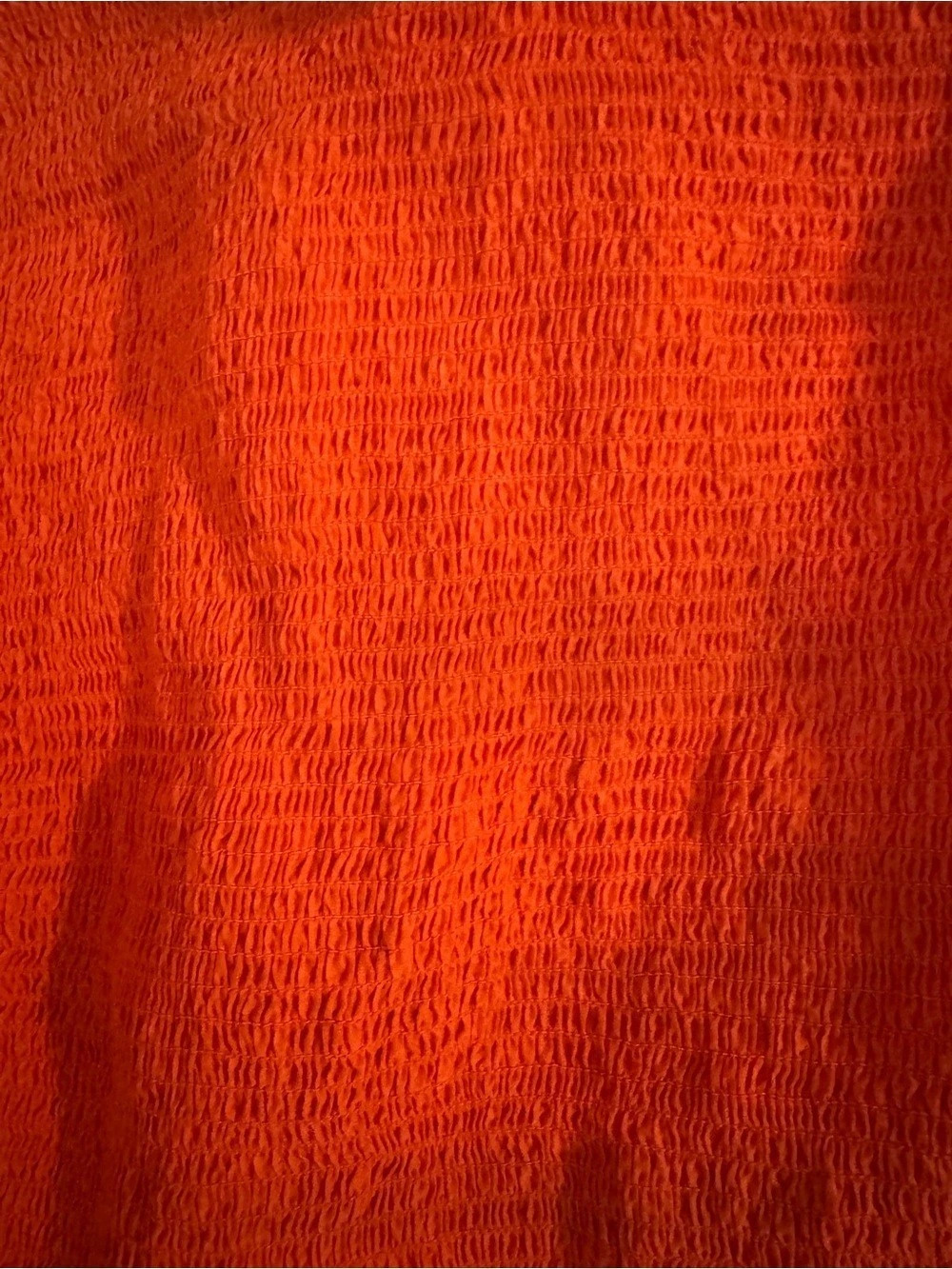 Farm Rio Orange Smocked Ruffle Blouse Size Medium - Picture 5 of 12